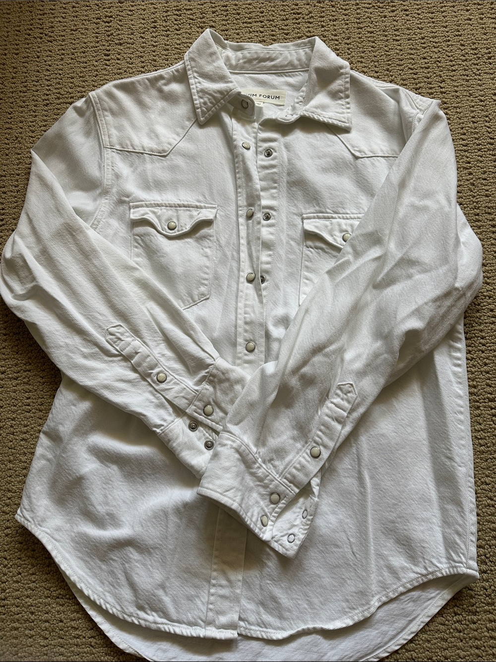 Frame Denim White Western Snap Shirt